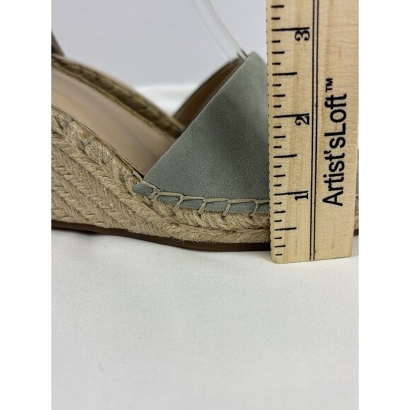 Vince Camuto Leera Green Pea Pod Suede Platform Espadrille Wedge Sandals 8 - Picture 6 of 10